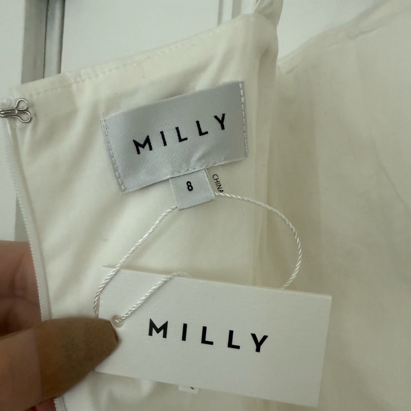 Milly Nala Poplin Pleated Combo Midi-dress
White, 8 - Picture 10 of 10